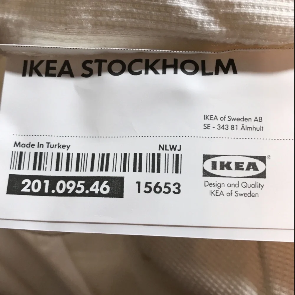 IKEA NEW STOCKHOLM 1.5 seat Chair Cover Rostanga White 201.095.46 SLIPCOVER ***